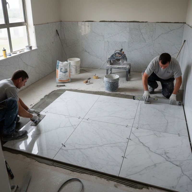 Travertine Floor Installation